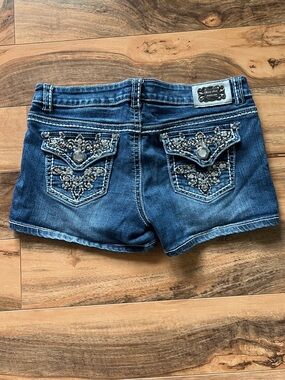 Bling Denim Shorts Rhinestone Pocket Miss Chic Rodeo Western Womens Large